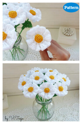 9 Daisy Flower Crochet Patterns Page 2 of 2