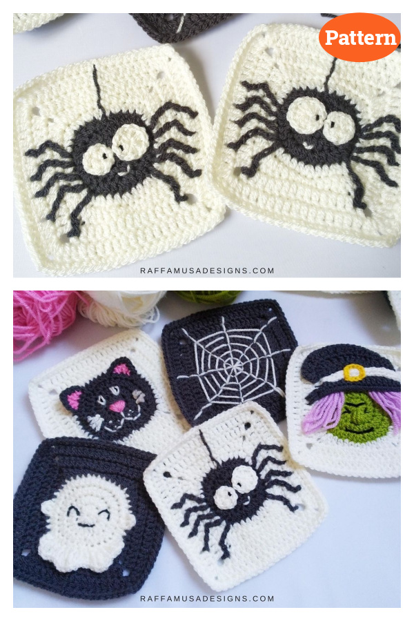 Halloween Granny Squares Crochet Pattern