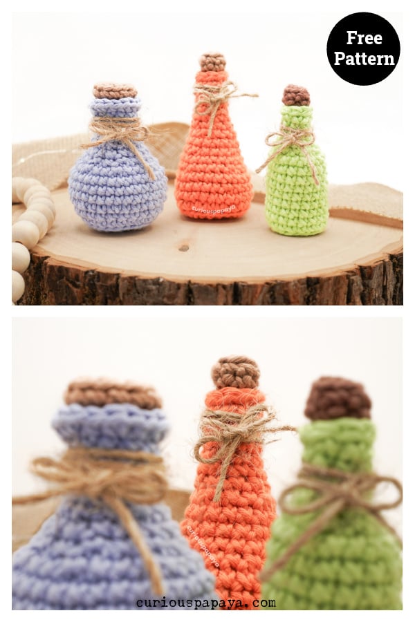 Potion Bottles Free Crochet Pattern 