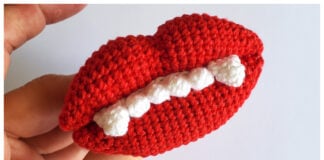 Wax Lips Amigurumi Free Crochet Pattern