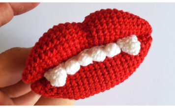 Wax Lips Amigurumi Free Crochet Pattern