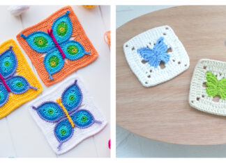 10 Butterfly Granny Square Crochet Patterns