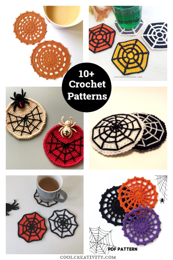 10+ Halloween Spider Web Coaster Crochet Patterns 