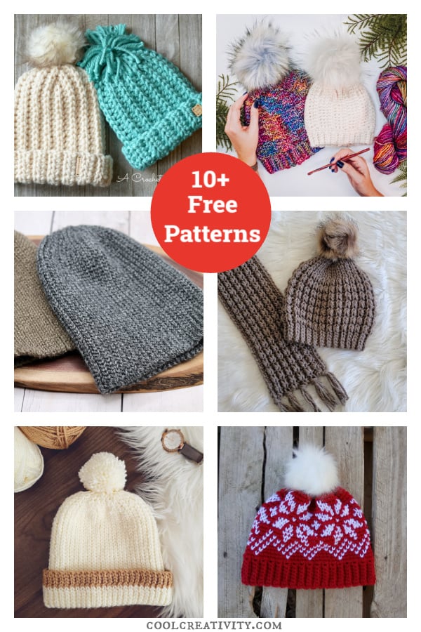 10+ Knit Look Beanie Hat Free Crochet Patterns