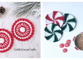 10+ Peppermint Candy Coasters Crochet Patterns