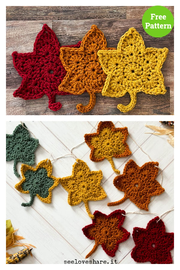 Autumn Maple Leaf Garland Free Crochet Pattern