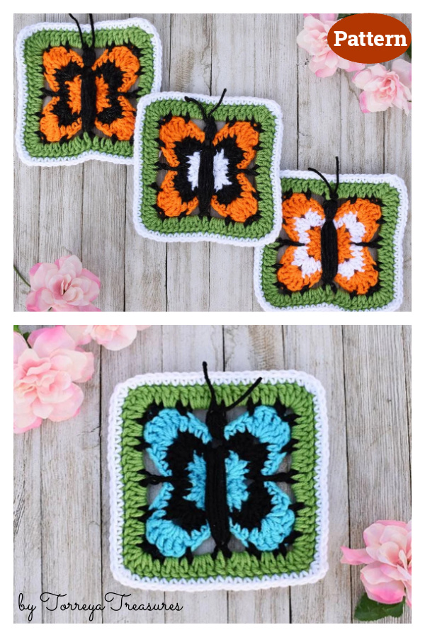 Butterfly Afghan Block Crochet Pattern