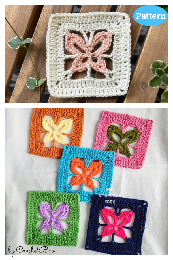 Butterfly Garden Square Crochet Pattern