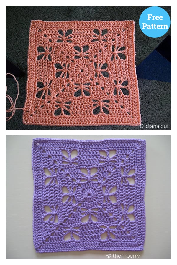 Butterfly Garden Square Free Crochet Pattern