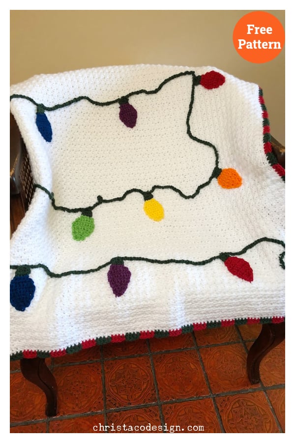 Christmas Lights Blanket Free Crochet Pattern