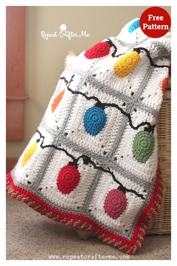 Christmas Lights Blanket Free Crochet Pattern