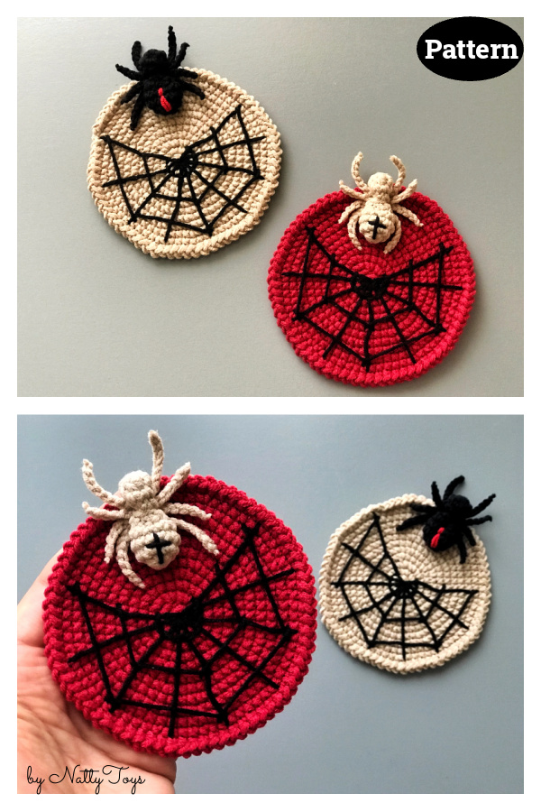 Halloween Spider Web Coaster Crochet Pattern