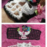 Hybiscus Day Of the Dead Skull Bracelet Free Crochet Pattern