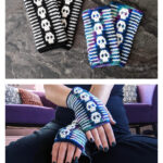 Mini Skulls Mosaic Hand Warmers Crochet Pattern