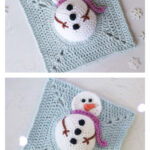 Snowman Granny Square Free Crochet Pattern