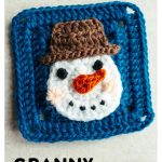 Snowman Granny Square Free Crochet Pattern