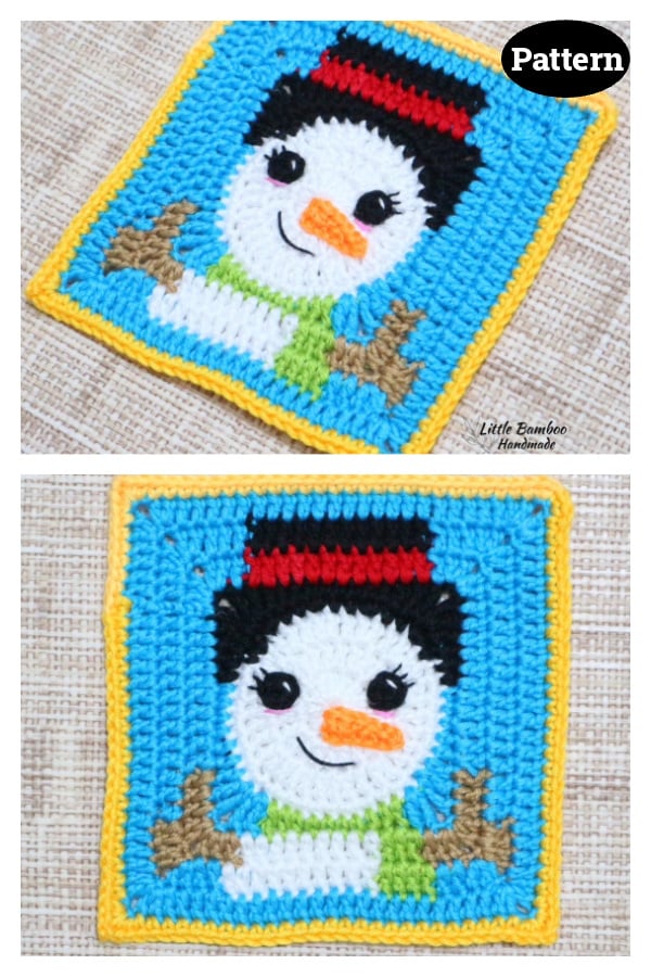 Snowman Square Crochet Pattern