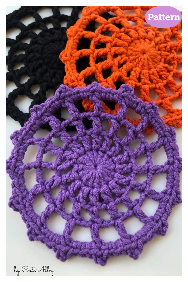 Spider Web Coaster Crochet Pattern