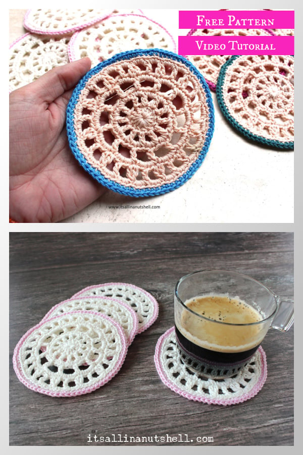 Spiderweb Coasters Free Crochet Pattern and Video Tutorial 