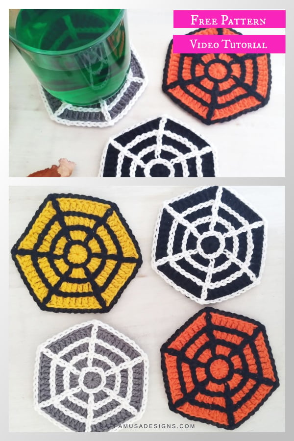 Spiderweb Coasters Free Crochet Pattern and Video Tutorial