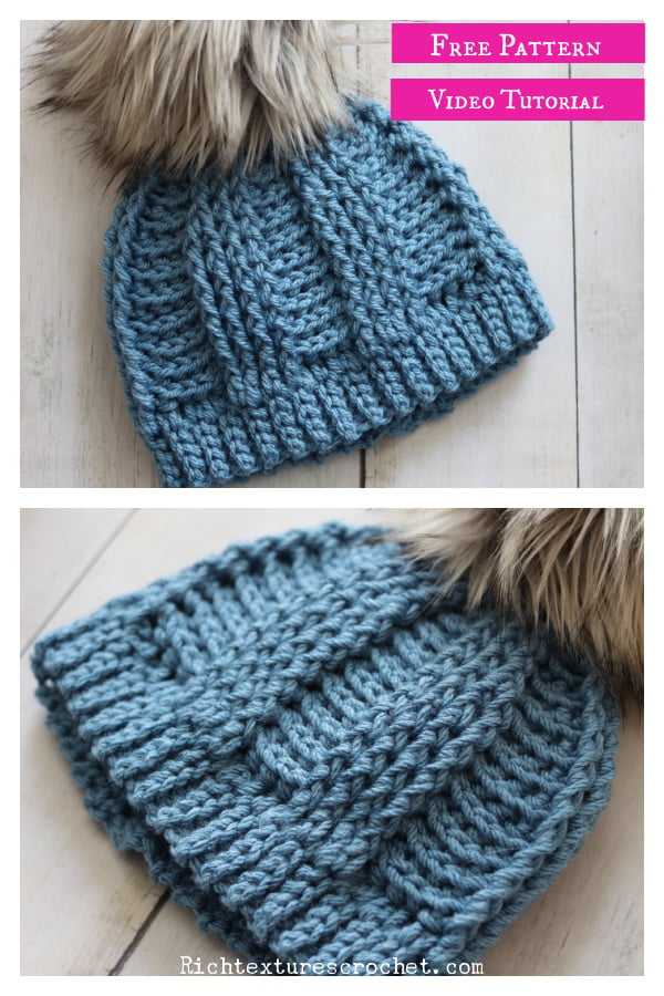 Step Ladder Beanie Hat Free Crochet Pattern and Video Tutorial