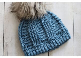 Step Ladder Beanie Hat Free Crochet Pattern and Video Tutorial