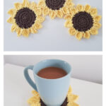 Sunflower Coaster Free Crochet Pattern