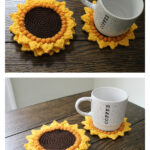 Sunflower Cup Coasters Free Crochet Pattern