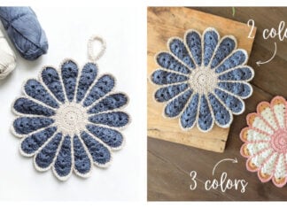 Vintage Flower Potholder Free Crochet Pattern