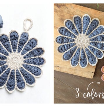 Vintage Flower Potholder Free Crochet Pattern