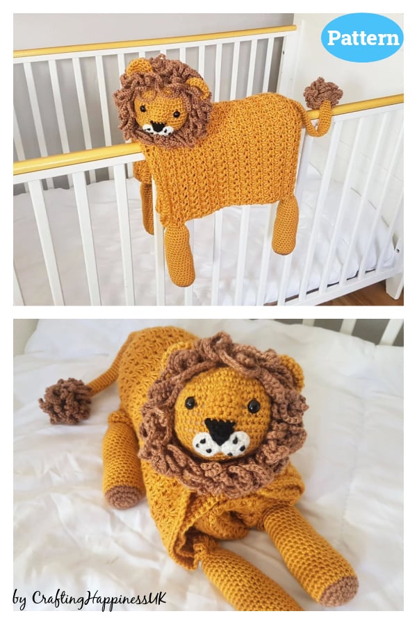 3in1 Safari Lion Folding Baby Blanket Crochet Pattern