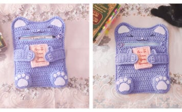 Cat Book Sleeve Free Crochet Pattern and Video Tutorial