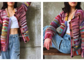 Easy Scrap Yarn Cardigan Free Crochet Pattern