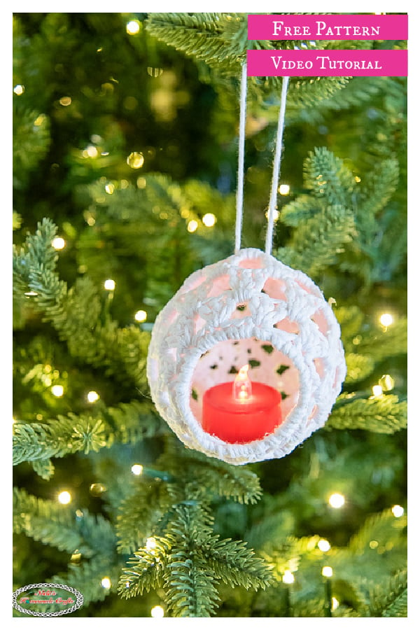 LED Light Ornament Free Crochet Pattern and Video Tutorial