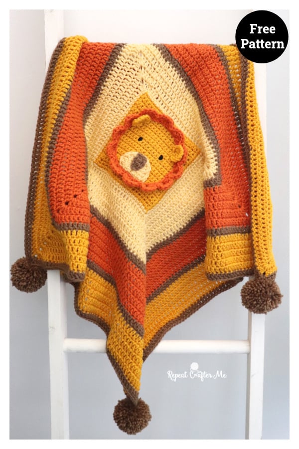 Lion Baby Blanket Free Crochet Pattern