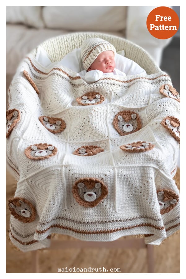 Lion Baby Blanket Free Crochet Pattern