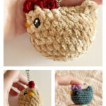 No Sew Mini Chicken Keyring Free Crochet Pattern