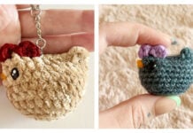 No Sew Mini Chicken Keyring Free Crochet Pattern