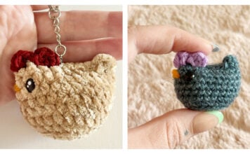 No Sew Mini Chicken Keyring Free Crochet Pattern