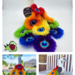 Rainbow Peacock Amigurumi Free Crochet Pattern