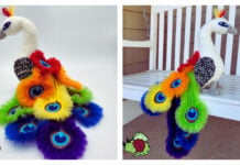 Rainbow Peacock Amigurumi Free Crochet Pattern