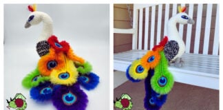 Rainbow Peacock Amigurumi Free Crochet Pattern