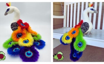 Rainbow Peacock Amigurumi Free Crochet Pattern