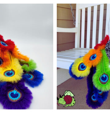 Rainbow Peacock Amigurumi Free Crochet Pattern