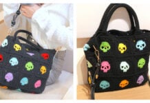 Skull Granny Square Bag Free Crochet Pattern and Video Tutorial