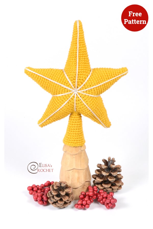 Star Tree Topper Free Crochet Pattern