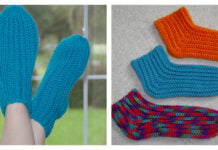 Super Easy Slipper Socks Free Crochet Pattern and Video Tutorial