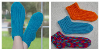 Super Easy Slipper Socks Free Crochet Pattern and Video Tutorial