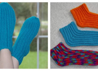 Super Easy Slipper Socks Free Crochet Pattern and Video Tutorial