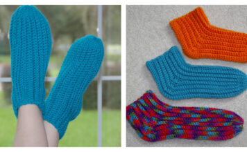 Super Easy Slipper Socks Free Crochet Pattern and Video Tutorial